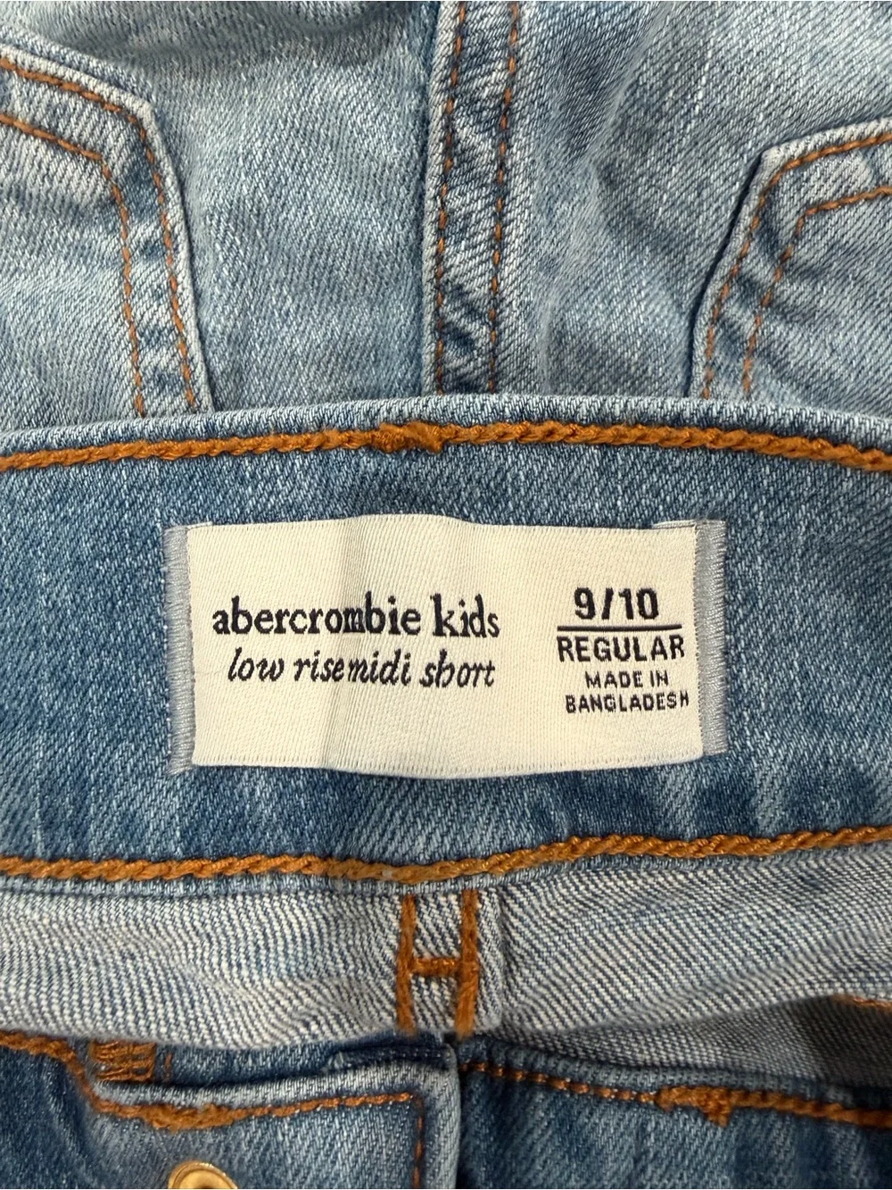 abercrombie kids Denim Utility High-Rise Shorts - Blue